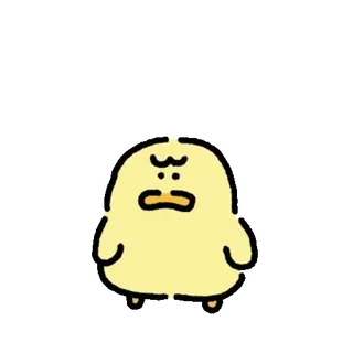 💬 pato, desenho animado, fofo, amarelo, animal, pássaro whatsapp sticker