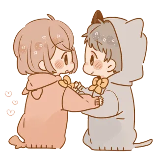 💖 carino, cartone animato, coppia, kawaii, chibi telegram sticker