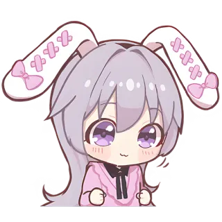 ✊ Anime, Kawaii, Konijn, Schattig, Cartoon, Sticker telegram sticker