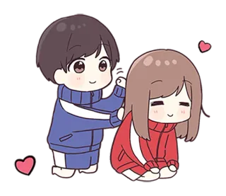 🌟 desenho animado, amor, relacionamento, casal, afeição telegram sticker