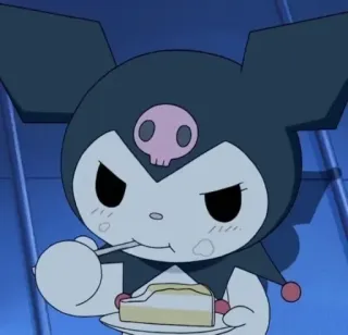 💕 Kuromi kuromi, sanrio, anime, personaje, lindo, dibujos animados, comida, postre telegram sticker