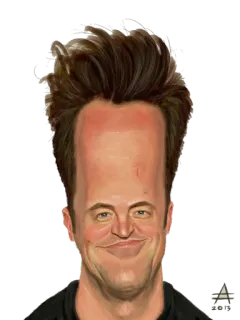 😀 Matthew Perry Карикатура, Знаменитость, Актер, Портрет, Юмор telegram sticker