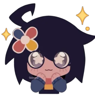 🌟 귀여운, 카와이, 반짝이, 애니메이션, 꽃 telegram sticker