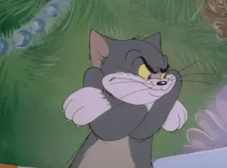 😒 Tom Cat Tom and Jerry cartoon, cat, angry, frustrated, Tom and Jerry telegram sticker