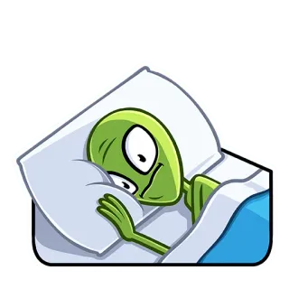 😐 Alien, Schlaf, Bett, Faul, zzz, Müde, Süß, Lustig telegram sticker