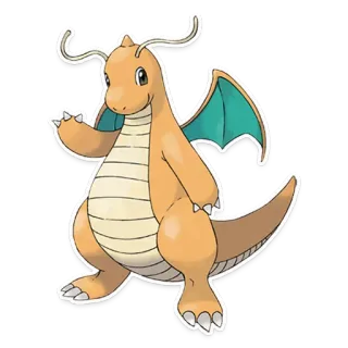 👋 Dragonite Pokemon 龙, 可爱, 宝可梦, 游戏, 动物 whatsapp sticker