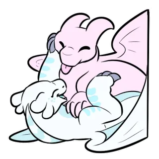 💑 dragon, mignon, dessin animé, fantaisie telegram sticker