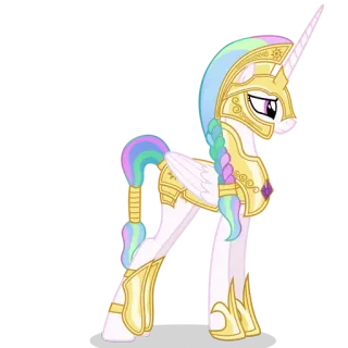 👑 Princess Celestia My Little Pony cartone animato, pony, armatura, cavallo, pegaso, magia, animale telegram sticker