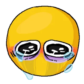😢 Emoji, Triste, Chorando, Amarelo, Desenho animado telegram sticker