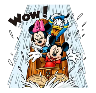 😝 Mickey Mouse Wow! Topolino, Minnie, Paperino, Disney, Cartoni animati, Attrazione, Attrazione acquatica telegram sticker