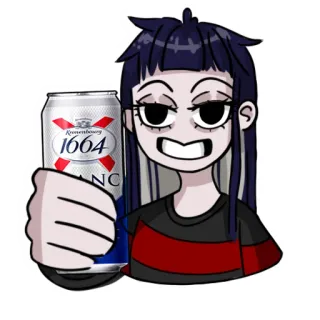 🥴 1664 BLANC Anime, Bière, Boire, Alcool, Dessin animé whatsapp sticker