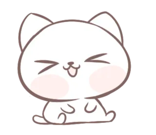 😆 gato, fofo, kawaii, emoji, adesivo, animal, feliz, desenho animado telegram sticker