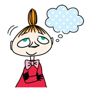 💭 Little My Moomins moomin, cartoon, denkend, finnisch, skandinavisch, kleine my telegram sticker