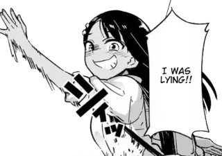 🖤 I WAS LYING!! anime, lying, manga, statement telegram sticker