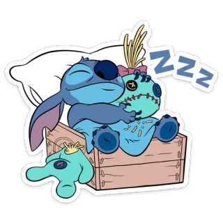 😴 Stitch ZZZ Стич, Лило и Стич, Дисней, Мультфильм, Спит, Милый, Инопланетянин, Анимация whatsapp sticker