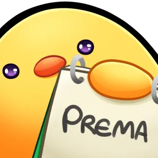 🐤 PREMA Prema, Nombre, Nota, Bloc de notas, Personaje, Pegatina whatsapp sticker