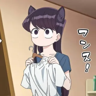 🐱 Komi Shouko Komi Can't Communicate ンスス! 애니메이션, 고양이 귀, 만화, 코미 양은 커뮤증입니다, 코미 쇼코 telegram sticker