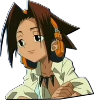 😊 Yoh Asakura Shaman King Anime, Desenho animado, Fones de ouvido, Shonen telegram sticker