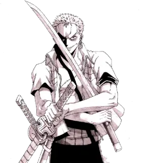 😌 Zoro One Piece anime, sword, pirate, fighter, swordsman telegram sticker