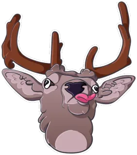 🦌 Hirsch, Tier, Wildtier, Cartoon, Sticker whatsapp sticker