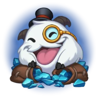 😸 Poro League of Legends Poro, League of Legends, Carino, Animale, Monocolo, Cilindro telegram sticker