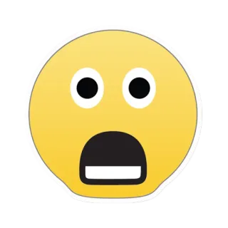 😲 Emoji, Impactado, Cara, Expresión, Sorpresa, Amarillo telegram sticker
