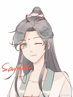 🥢 Sample illustration, woman, portrait, anime, digital art telegram sticker