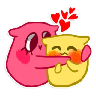 🤗 любовь, сердце, объятие, дружба, милый, мультик telegram sticker