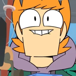 😀 Matt Eddsworld การ์ตูน, ภาพเคลื่อนไหว, ตัวละคร, ยิ้ม, ผมสีส้ม whatsapp sticker