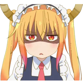 😠 Tohru Miss Kobayashi's Dragon Maid anime, drago, maid, arrabbiata, tohru, miss kobayashi telegram sticker
