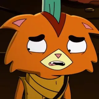 ☹️ Avocato Final Space cartone animato, animazione, gatto, arancione, Final Space, Avocato telegram sticker