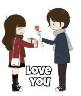 🌹 Love You love, relationship, cartoon, couple, gift, rose telegram sticker
