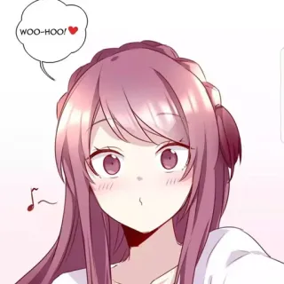 😍 WOO-HOO! Anime, Ragazza, Carina, Cartone animato, Felice, Eccitato telegram sticker
