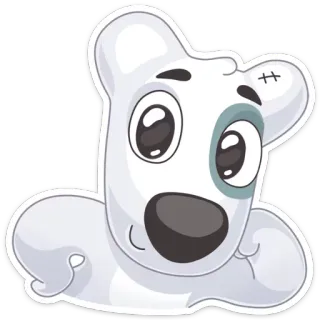 🙂 sticker, dessin animé, chien, animal telegram sticker