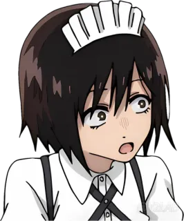 😯 Anime, Maid, Impactado, Sorprendido, Dibujos animados whatsapp sticker