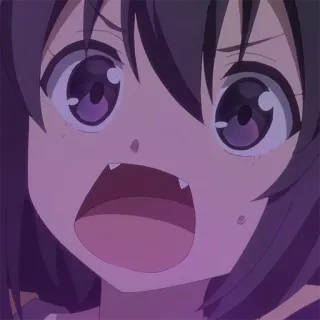 😮 Anime, Chica, Expresión, Dibujos animados, Lindo telegram sticker