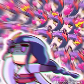 🧬 @KingdomInPeace anime, cartoni animati, viola, cuori, illustrazione telegram sticker