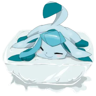 ⛄ Glaceon Pokemon givrali, glace, pokemon, sommeil, mignon, allongé telegram sticker