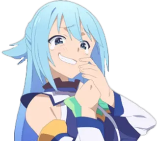 😂 Aqua KonoSuba 动漫, 卡通, 哭, 动漫女孩, 阿库娅, 为美好的世界献上祝福！ telegram sticker