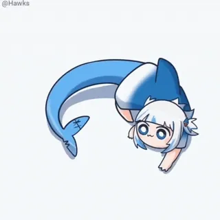 🌀 Gawr Gura Anime, Gawr Gura, Vtuber, Hai, Süß, Chibi, Hai-Mädchen whatsapp sticker
