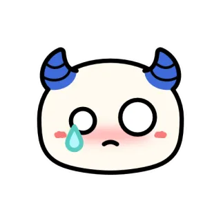 😢 mono, triste, monstruo, personaje, kawaii, emoji, pegatina telegram sticker