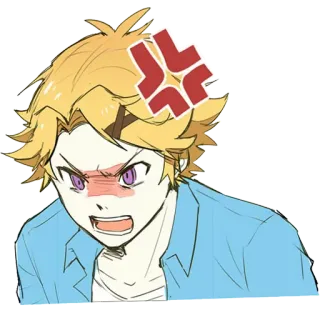😡 enojado, molesto, dibujos animados, anime, frustrado, fastidiado telegram sticker