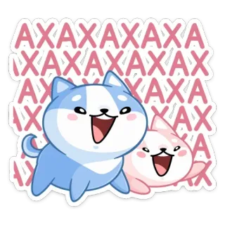 😃 AXAXAXAXA 犬, 猫, 漫画, 可愛い, 幸せ, 動物 telegram sticker
