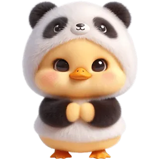 🥹 lindo, panda, pato, dibujos animados, animal, pollito, kawaii telegram sticker