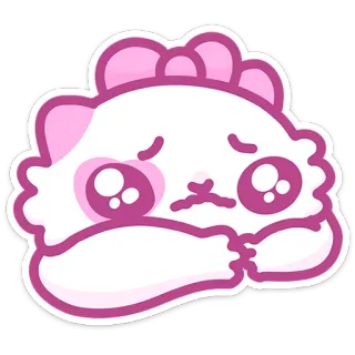 😢 sticker, cartoon, traurig, rosa, süß, tier, kawaii telegram sticker