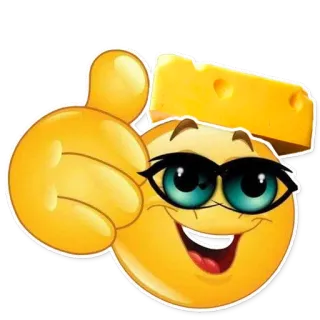 👌 Émoji, Fromage, Lunettes, Sourire, Pouce levé telegram sticker