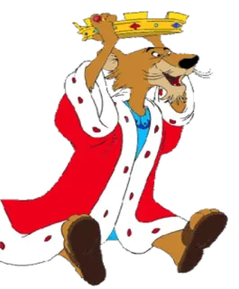 😄 Prince John Robin Hood Dibujos animados, León, Corona, Rey, Príncipe Juan, Robin Hood, Disney telegram sticker