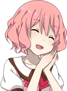 😄 Anime, süß, lächelnd, Mädchen, glücklich, fröhlich whatsapp sticker