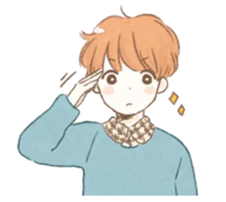 👍 Kreskówka, Chłopiec, Salut, Pozdrowienie, Anime, Słodki telegram sticker