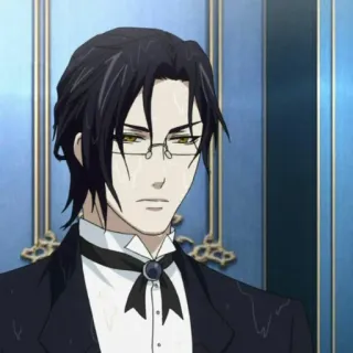 🐾 Undertaker Black Butler Undertaker, Black Butler, Anime, Manga, Gafas, Personaje whatsapp sticker